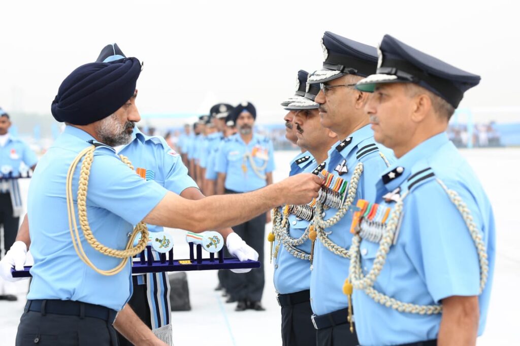 The 93rd Anniversary of the Indian Air Force was commemorated at Air Force Station Hindan on 08 Oct 2025 with a grand parade, reviewed by Chief of the Air Staff, Air Chief Marshal AP Singh