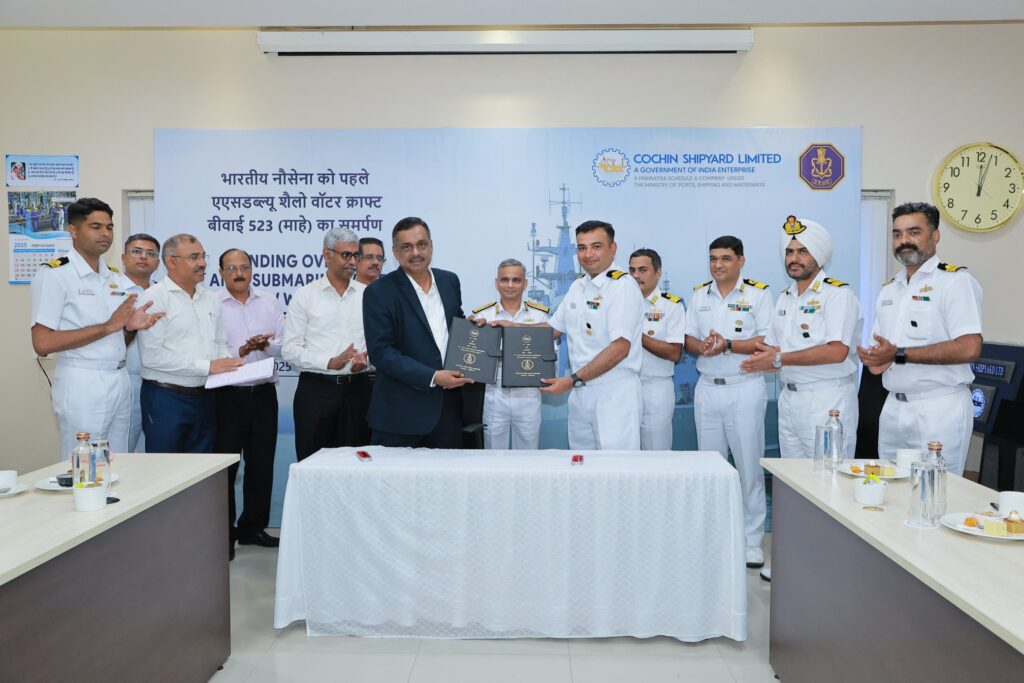 भारतीय नौसेना को मिली नई ताकत – 'MAHE', पहला Anti-Submarine Warfare Shallow Water Craft सौंपा गया