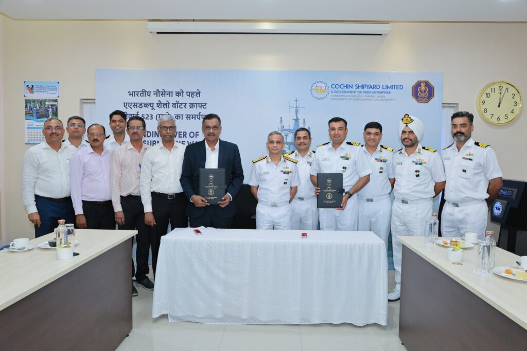 भारतीय नौसेना को मिली नई ताकत – 'MAHE', पहला Anti-Submarine Warfare Shallow Water Craft सौंपा गया