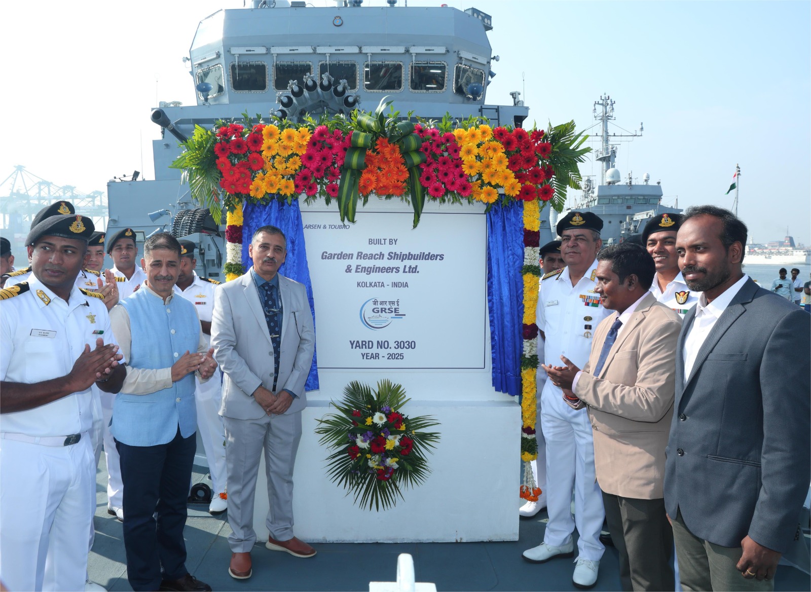 भारतीय नौसेना को मिला नया एंटी-सबमरीन युद्धपोत INS Anjadip। GRSE की ऐतिहासिक उपलब्धि, 88% स्वदेशी ताकत और घातक ASW क्षमता।