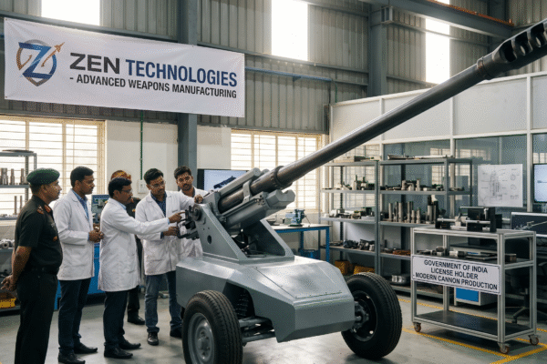 Zen Technologies को तोप (Cannons) बनाने का लाइसेंस, भारत की रक्षा ताकत को बड़ा बूस्ट