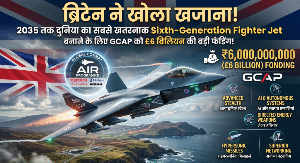 ब्रिटेन ने खोला खजाना! 2035 तक दुनिया का सबसे खतरनाक Sixth-Generation Fighter Jet बनाने के लिए GCAP को £6 बिलियन की बड़ी फंडिंग