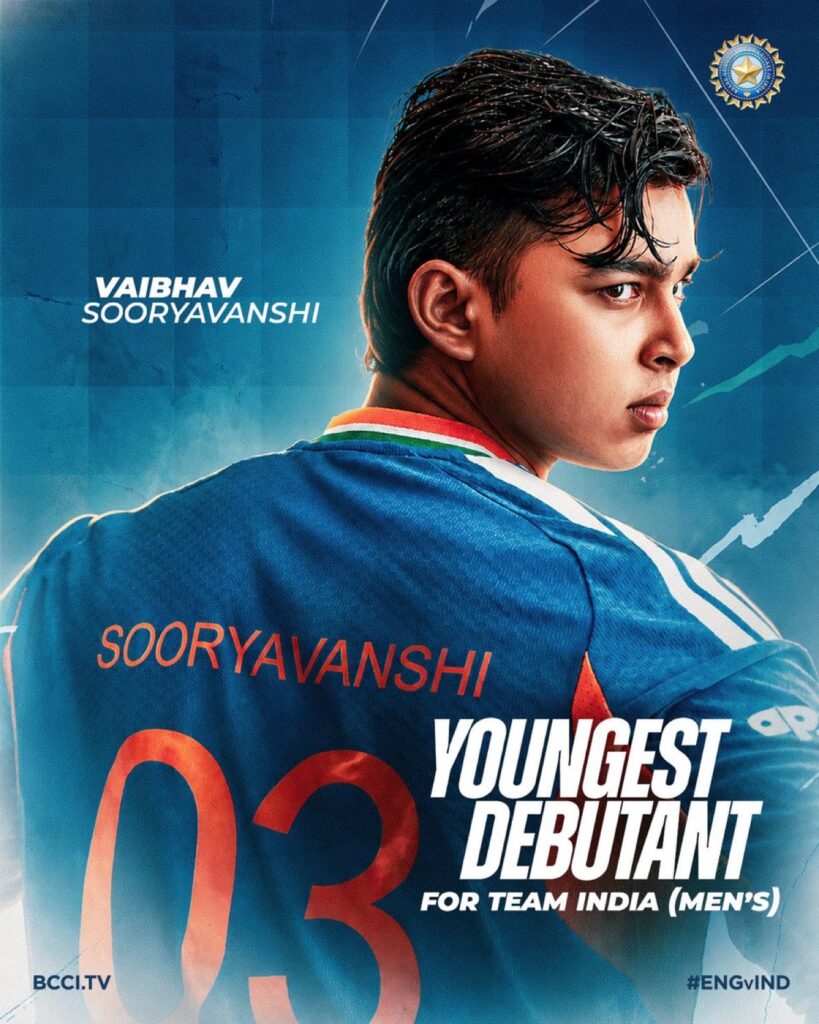 Vaibhav Sooryavanshi : 15 साल के वैभव सूर्यवंशी ने India के लिए किया T20I डेब्यू, रचा इतिहास