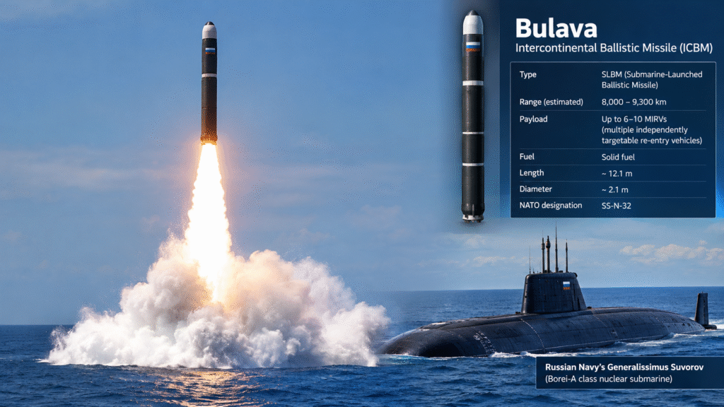 रूस ने परमाणु पनडुब्बी से दागी Bulava Missile, 6,000 किमी दूर स्थित परीक्षण रेंज तक पहुंचने का दावा