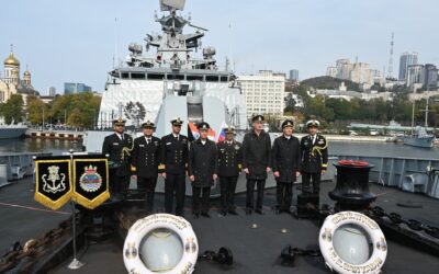 INS Sahyadri इंद्र-2026 नौसैनिक अभ्यास में भाग लेने के लिए रूस पहुंचा